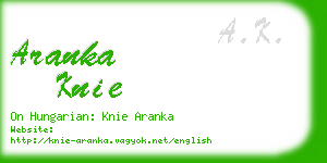 aranka knie business card